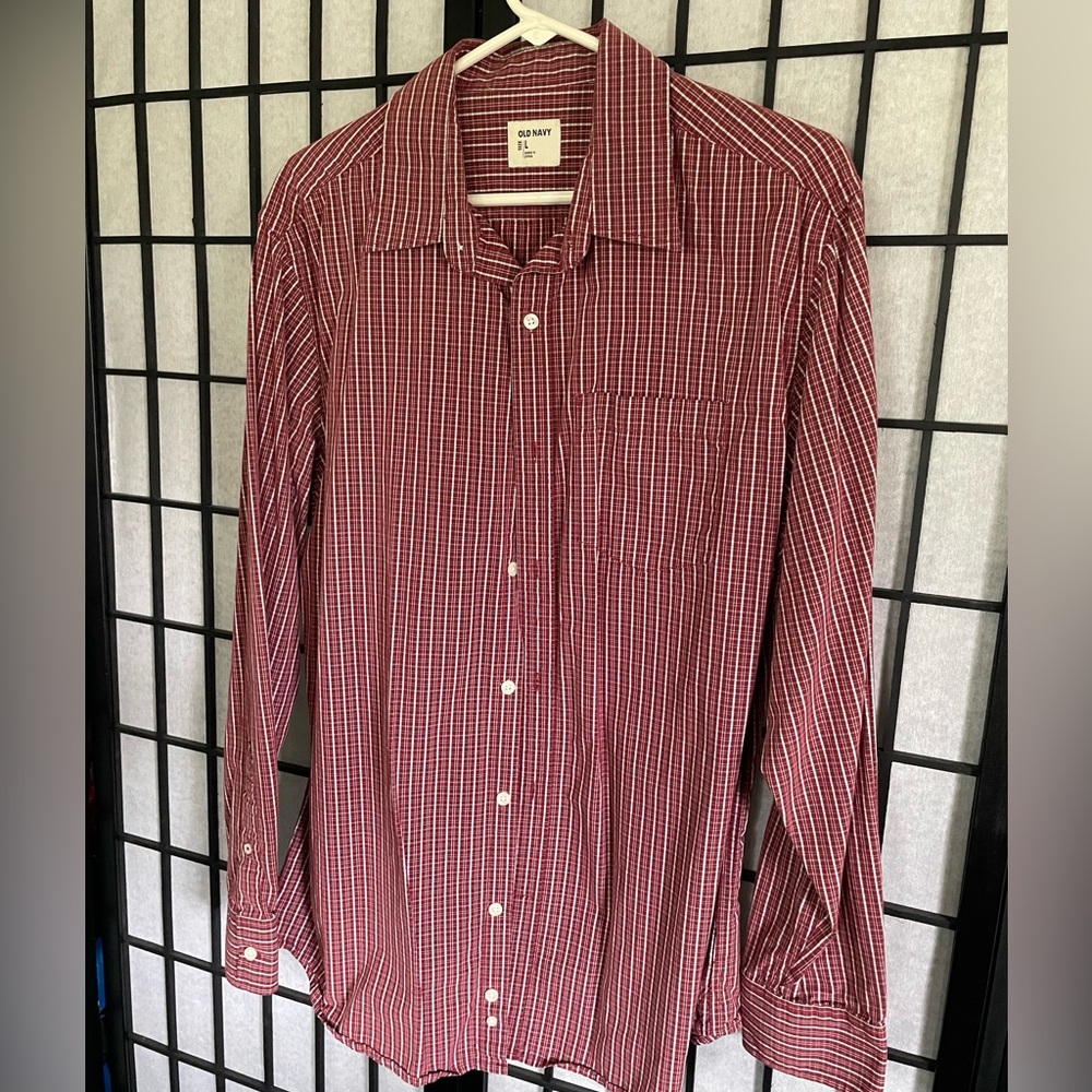 Old Navy Red Casual Button Down Shirt